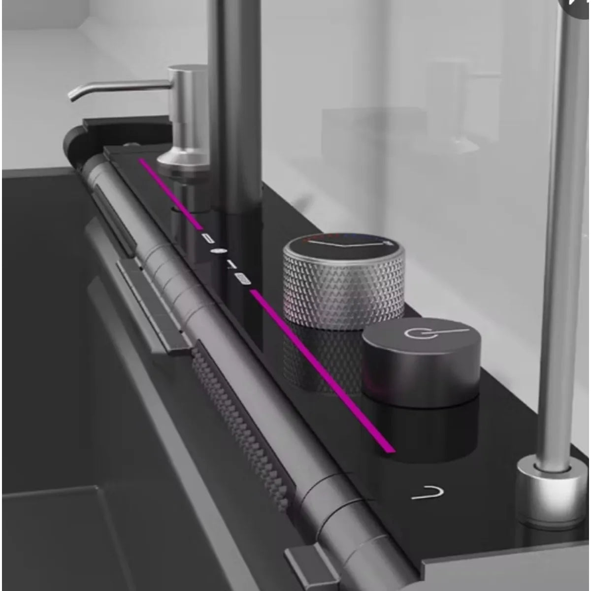 Lavaplatos Inteligente 7 Teclas Acero Inoxidable SUS 304 con Doble Cascada y Medidor LED