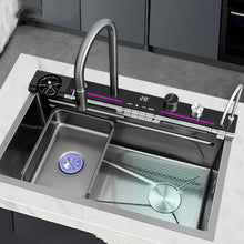 Lavaplatos Inteligente 7 Teclas Acero Inoxidable SUS 304 con Doble Cascada y Medidor LED